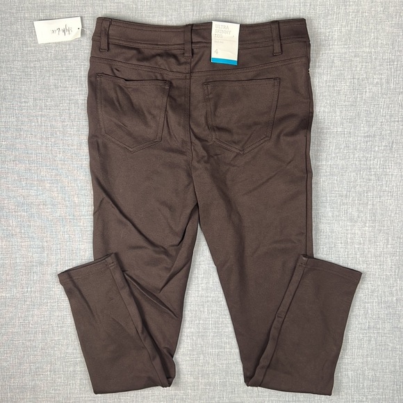 Style & Co Brown Ultra Skinny Ponte Knit Pants Size 4 - Picture 5 of 6